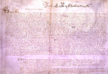 1628年英國議會向查理一世國王遞交公民自由的請願書。